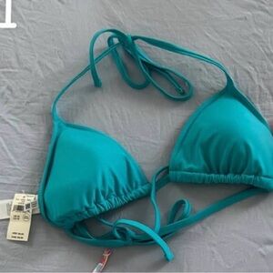NWT Aerie Teal Triangle Bikini Top